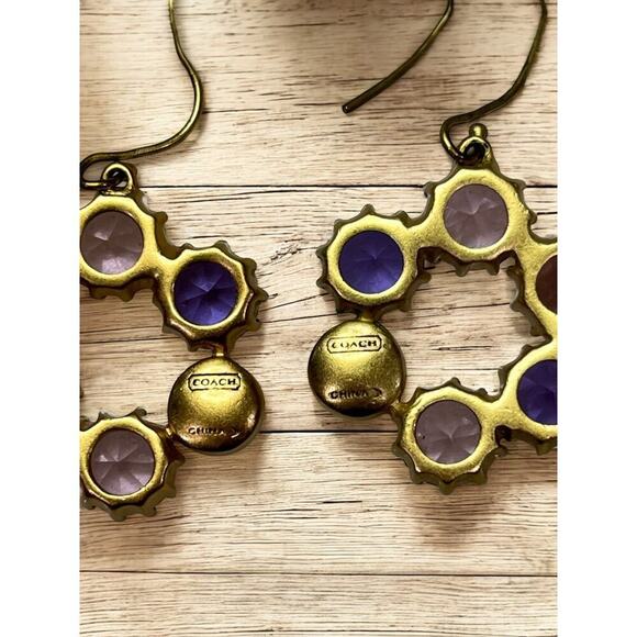Y2K Coach Daphne 1941 Gemstone Floral Drop Earrings - Picture 4 of 5